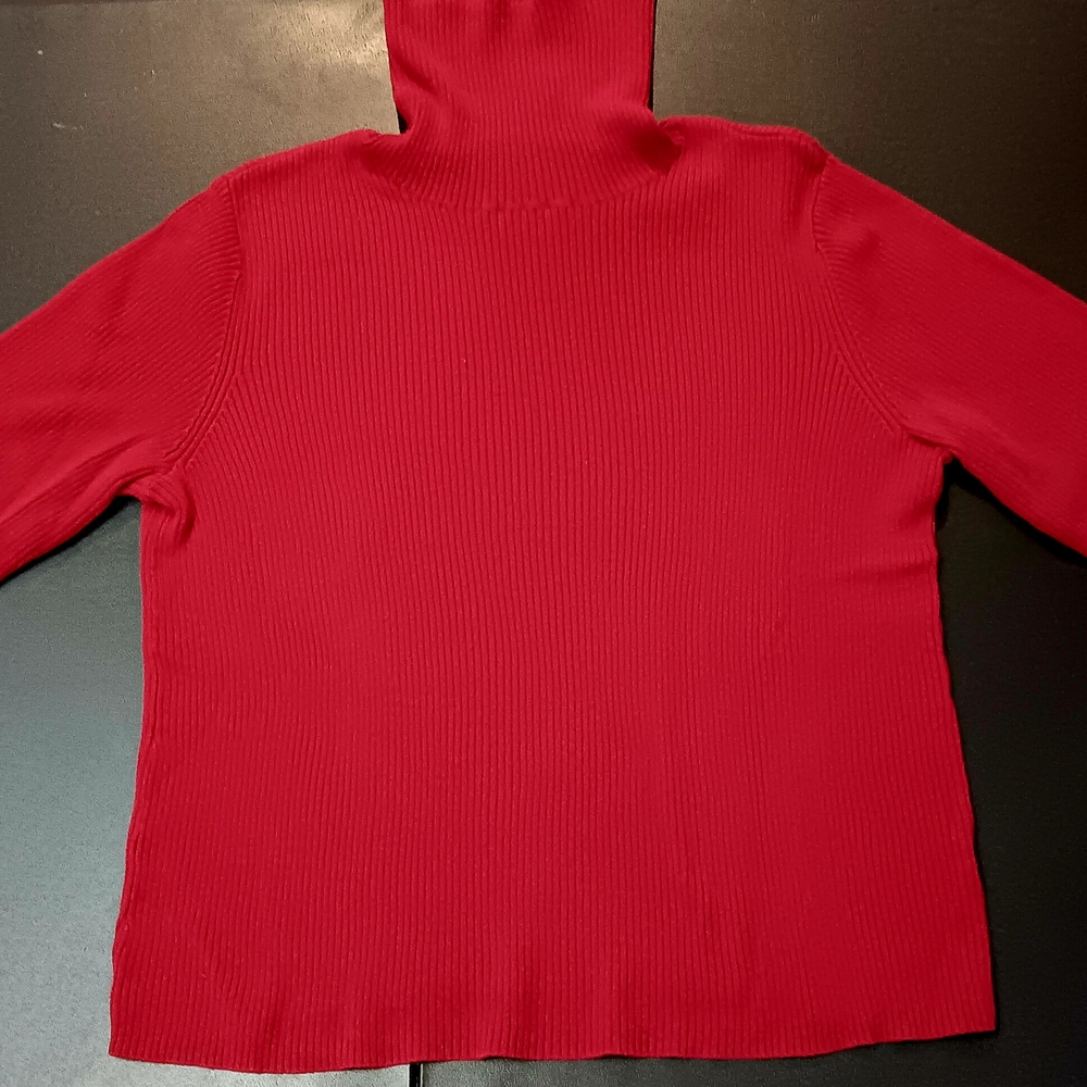 Sag Harbor Red Turtleneck Sweater